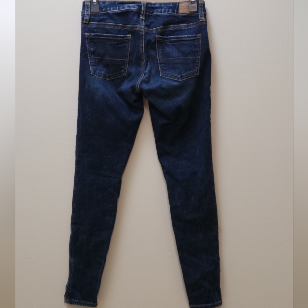 AMERICAN EAGLE super Stretch Jeggings With Side Zippers On Ankle Size 4 - Picture 6 of 11